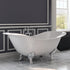 Cambridge Plumbing DES-684D-PKG Bathtub Cast Iron Double Ended Slipper Tub with English Telephone Style  (31H x 30W x 71L)