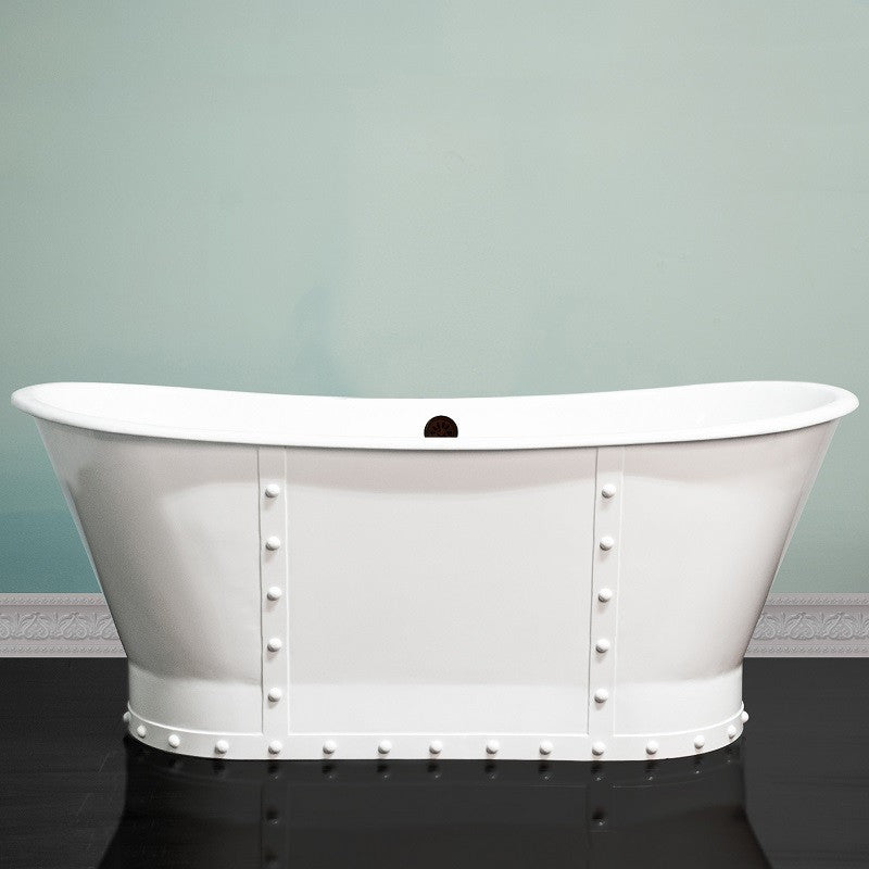 Cambridge Plumbing  Bathtub Cast Iron Double Slipper Skirted tub (28'Hx67Wx27 D)