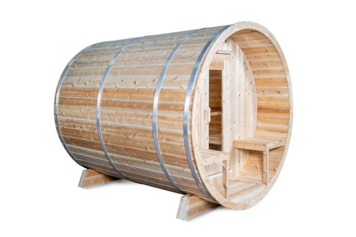 Dundalk Serenity Outdoor Barrel Sauna with Canadian Timber CTC2245W
