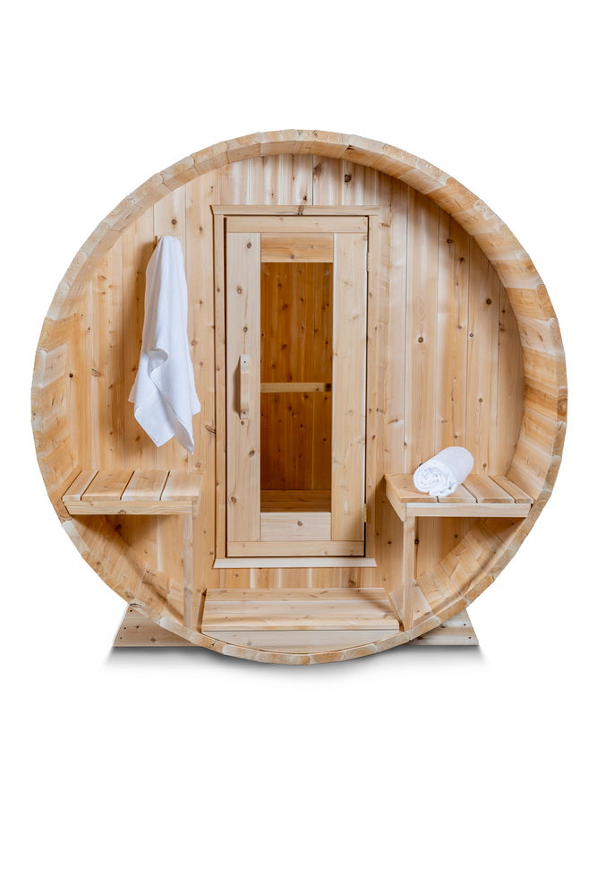 Dundalk Serenity Outdoor Barrel Sauna with Canadian Timber CTC2245W