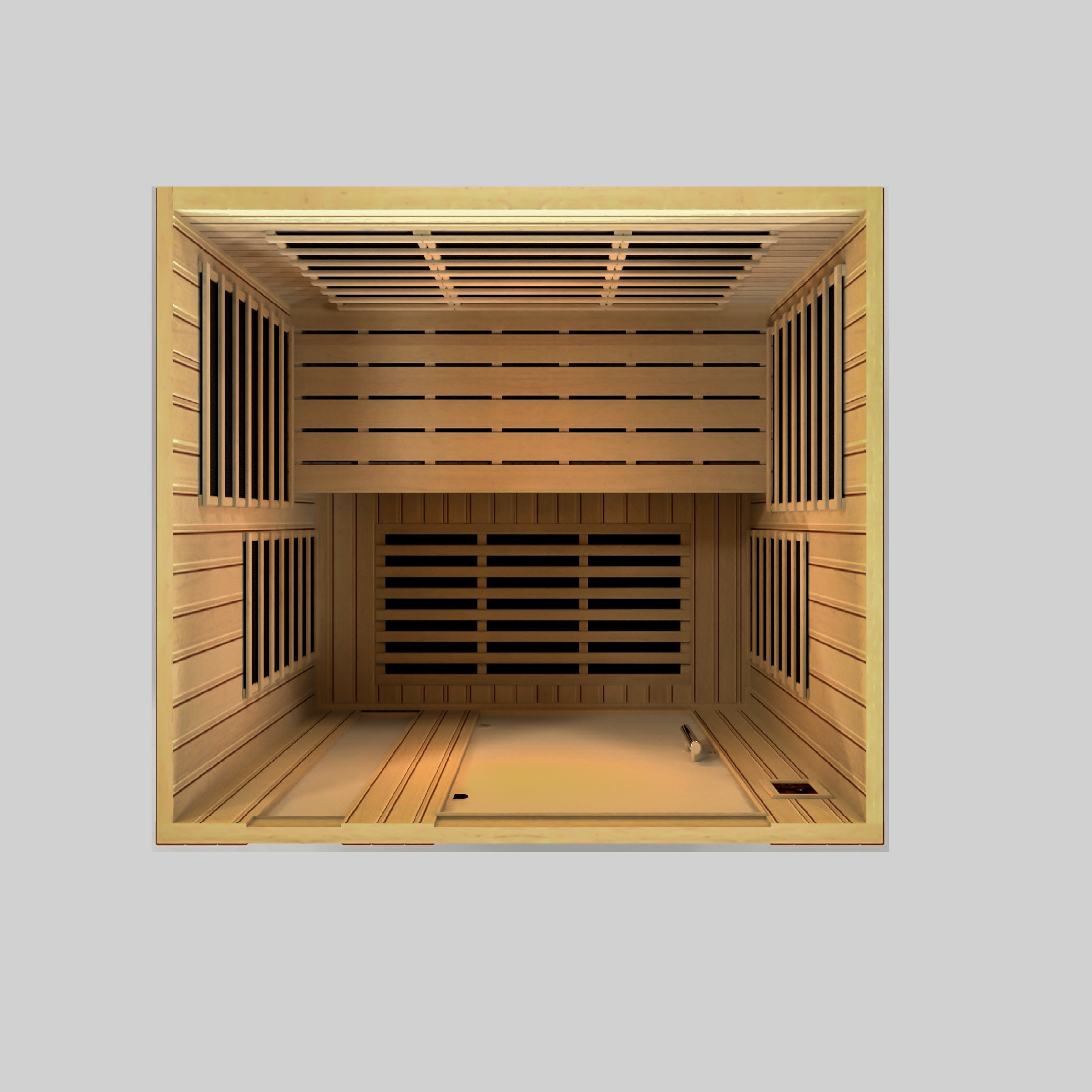 Golden Designs Dynamic "Lugano Elite" Ultra Low EMF 3-person FAR Infrared Sauna w/ Hemlock | DYN-6336-02 Elite