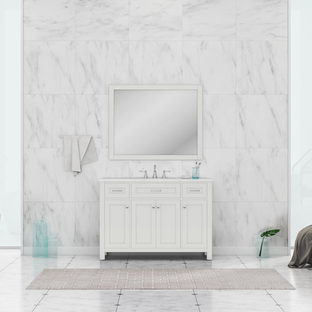 Alya Bath Norwalk 48" Vanity with Carrera Marble Top | HE-101-48