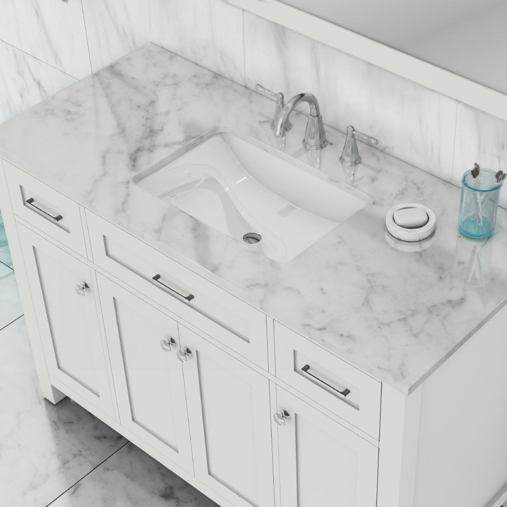 Alya Bath Norwalk 48" Vanity with Carrera Marble Top | HE-101-48