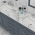 Alya Bath Norwalk 72" Double Vanity & Sinks with Carrera Marble Top | HE-101-72D