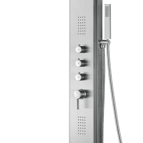 PULSE ShowerSpas Stainless Steel Brushed Shower Panel - Malibu ShowerSpa