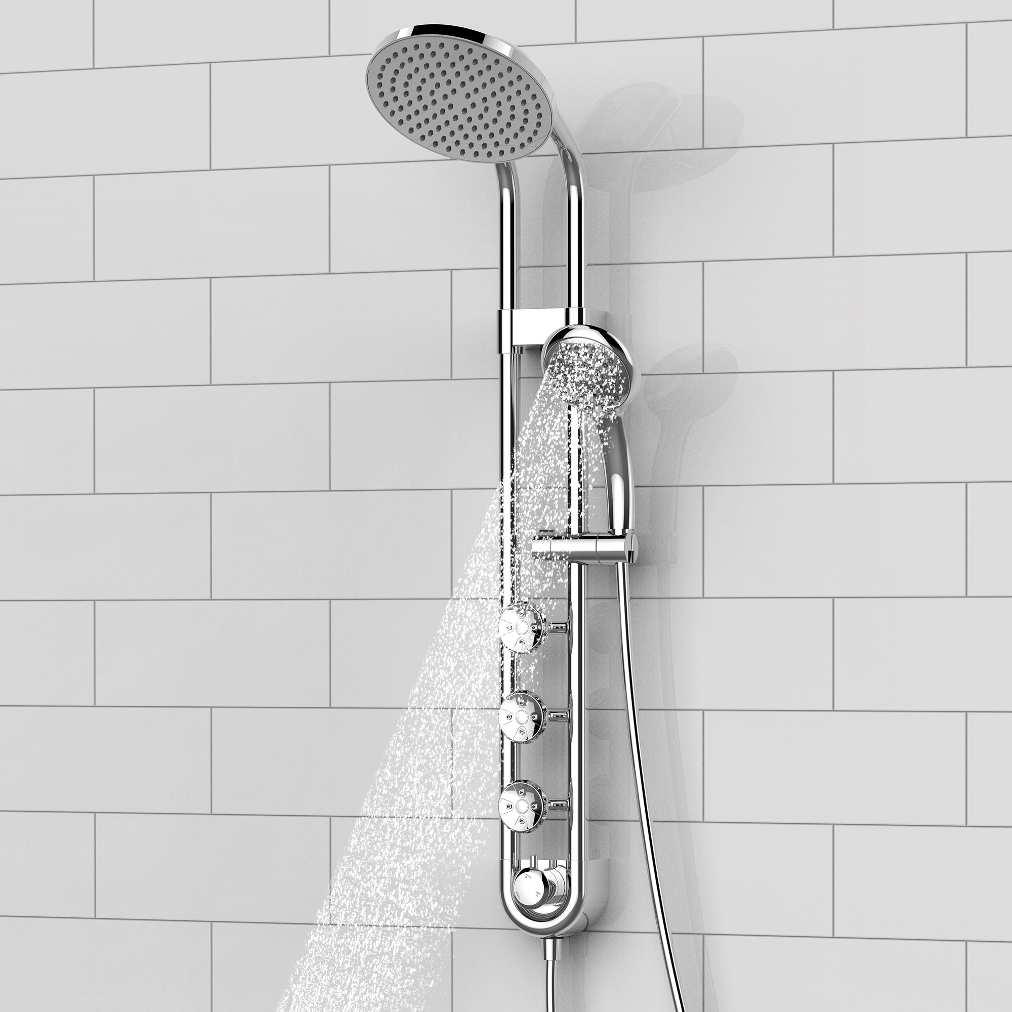 PULSE ShowerSpas Chrome Shower System - Saturn Shower System
