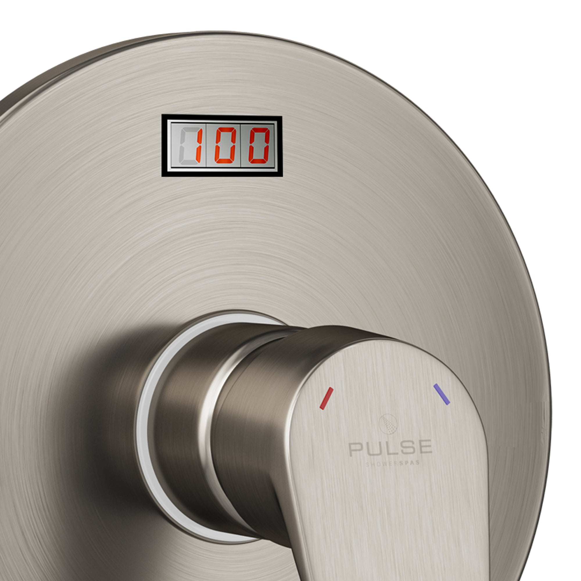 PULSE ShowerSpas LED TruTemp Pressure Balance Valve with Brushed Nickel Trim Kit