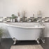 Cambridge Plumbing ST61-684D-PKG-BN-7DH Bathtub Cast Iron Slipper Clawfoot Tub with English Telephone Style  (28H x 30W x 61L)