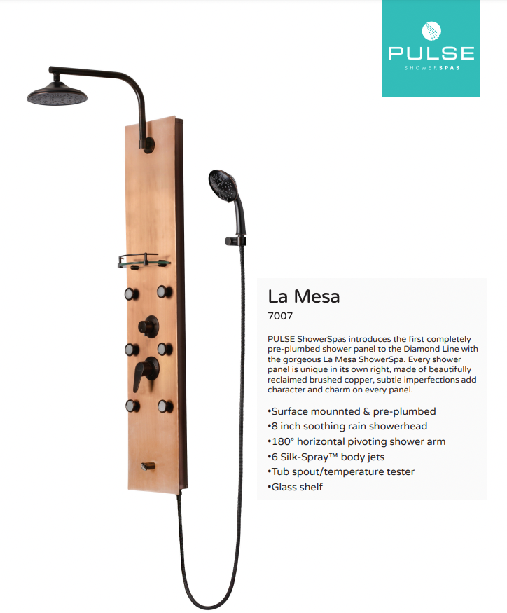 Pulse 7007 La Mesa ShowerSpa - Brushed Copper