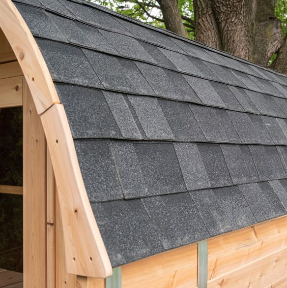 Black Asphalt Shingle Roof for Sauna