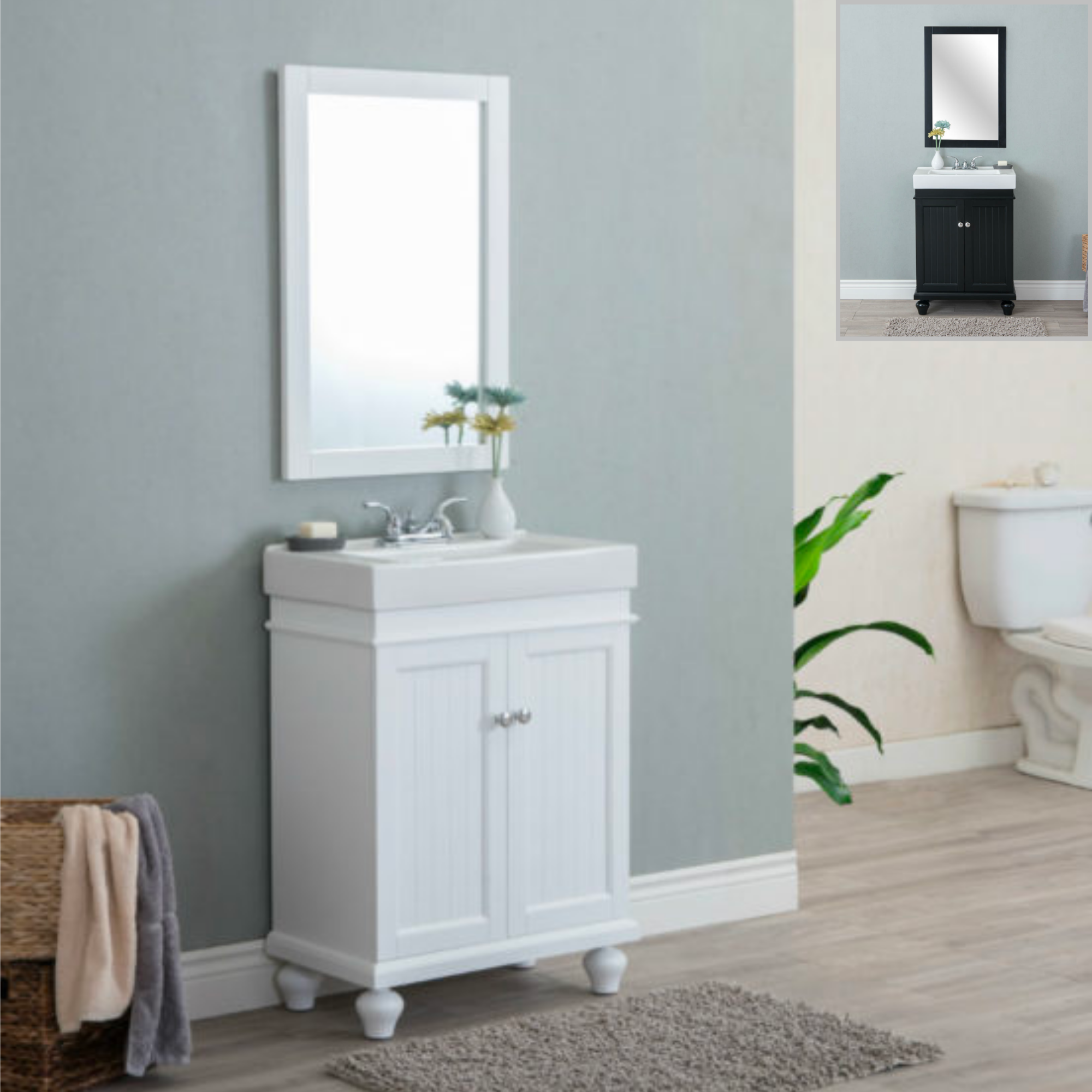 Legion Furniture 24" Compact Bathroom Vanity & Sink WLF6028 (24" x 14" x 34")