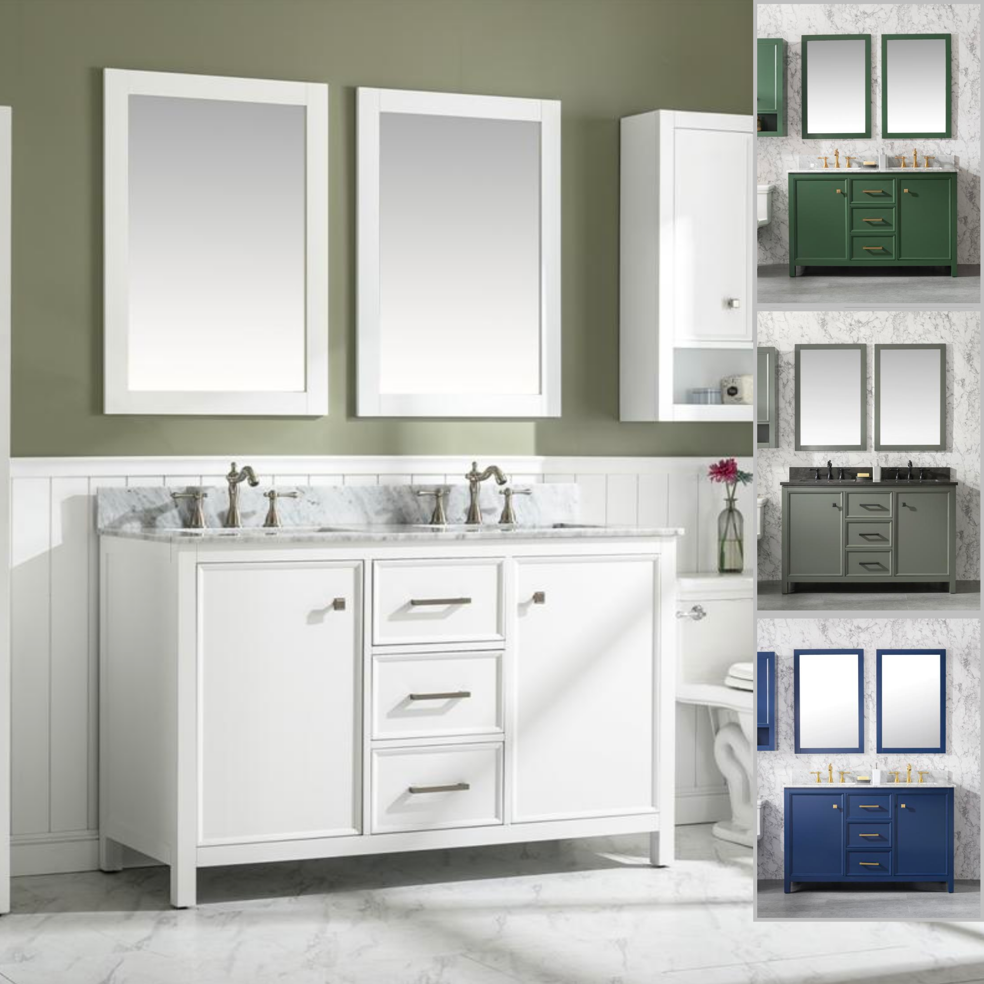 Legion Furniture 54" Bathroom Vanity & Double Sinks WLF2154 (54" x 22" x 34")