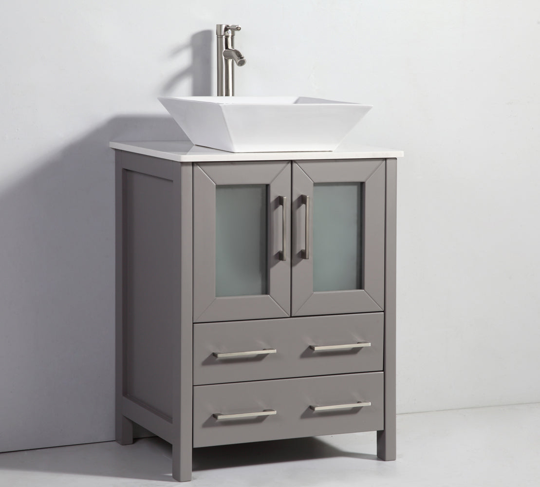 Legion Furniture 24" Bathroom Vanity, Mirror & Sink - WA7824 (24" x 18" x 36")