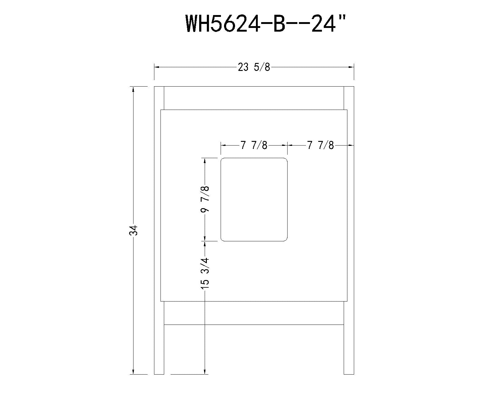 Legion Furniture 24" White/Black Vanity & Sink WH5624 (24" x 18" x 35")