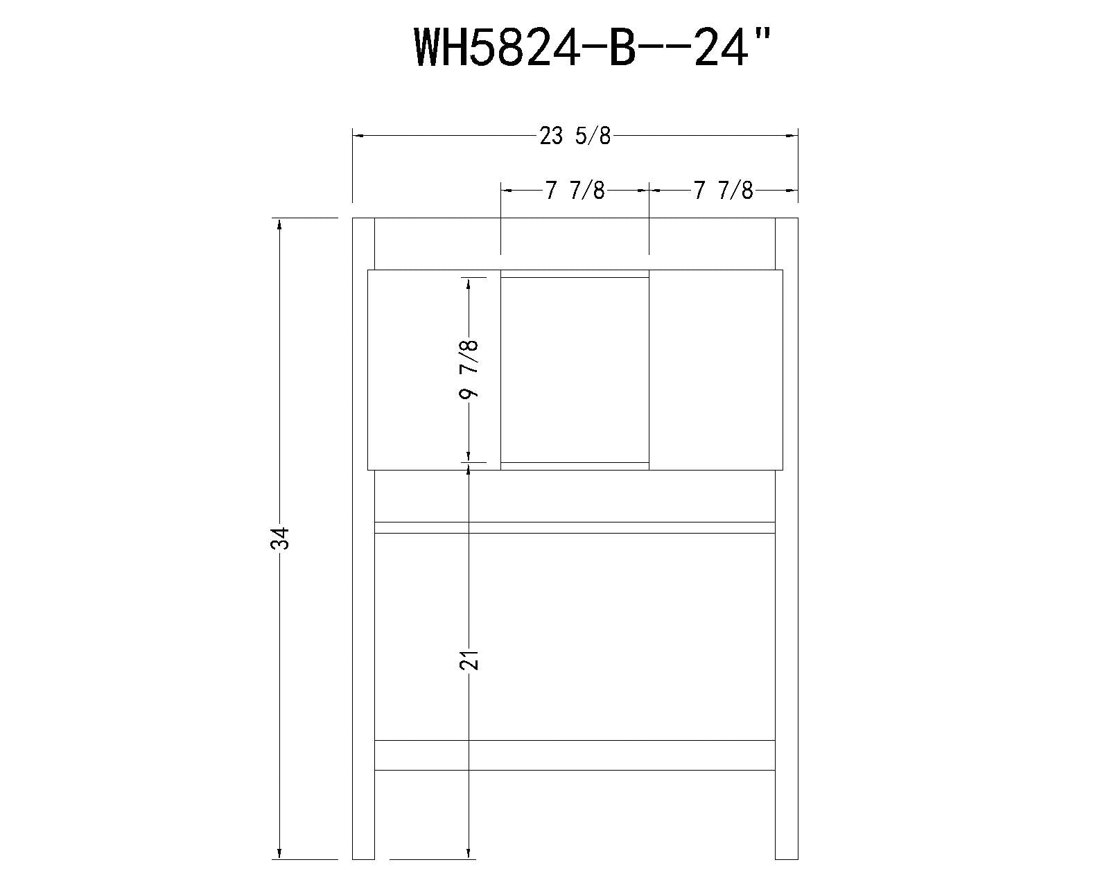 Legion Furniture 24" Black/White Vanity, Mirror & Sink - WH5824 (24" x 18" x 35")