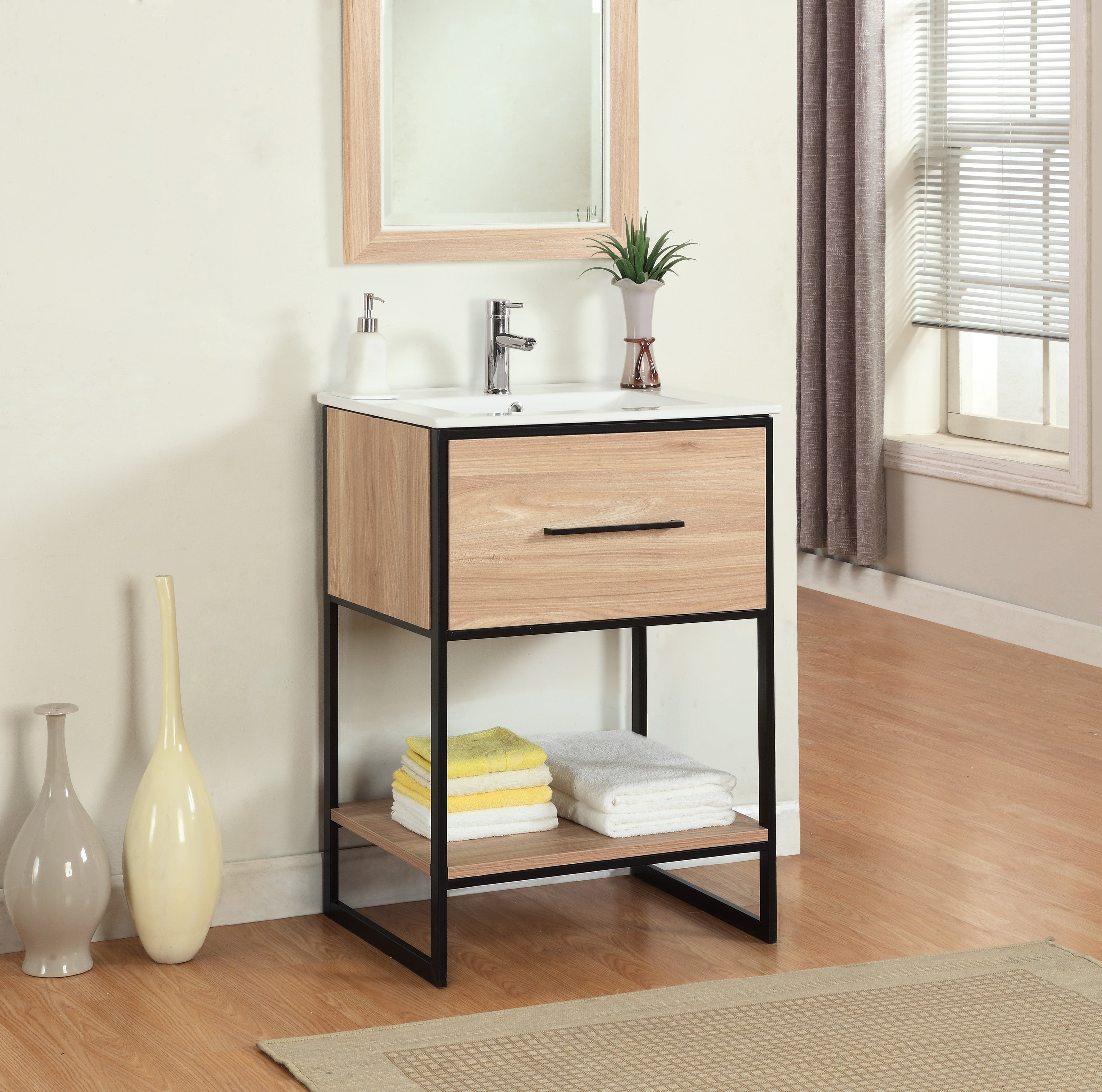Legion Furniture 24" Compact Bathroom Vanity & Sink WH7024 (24" x 18" x 35")