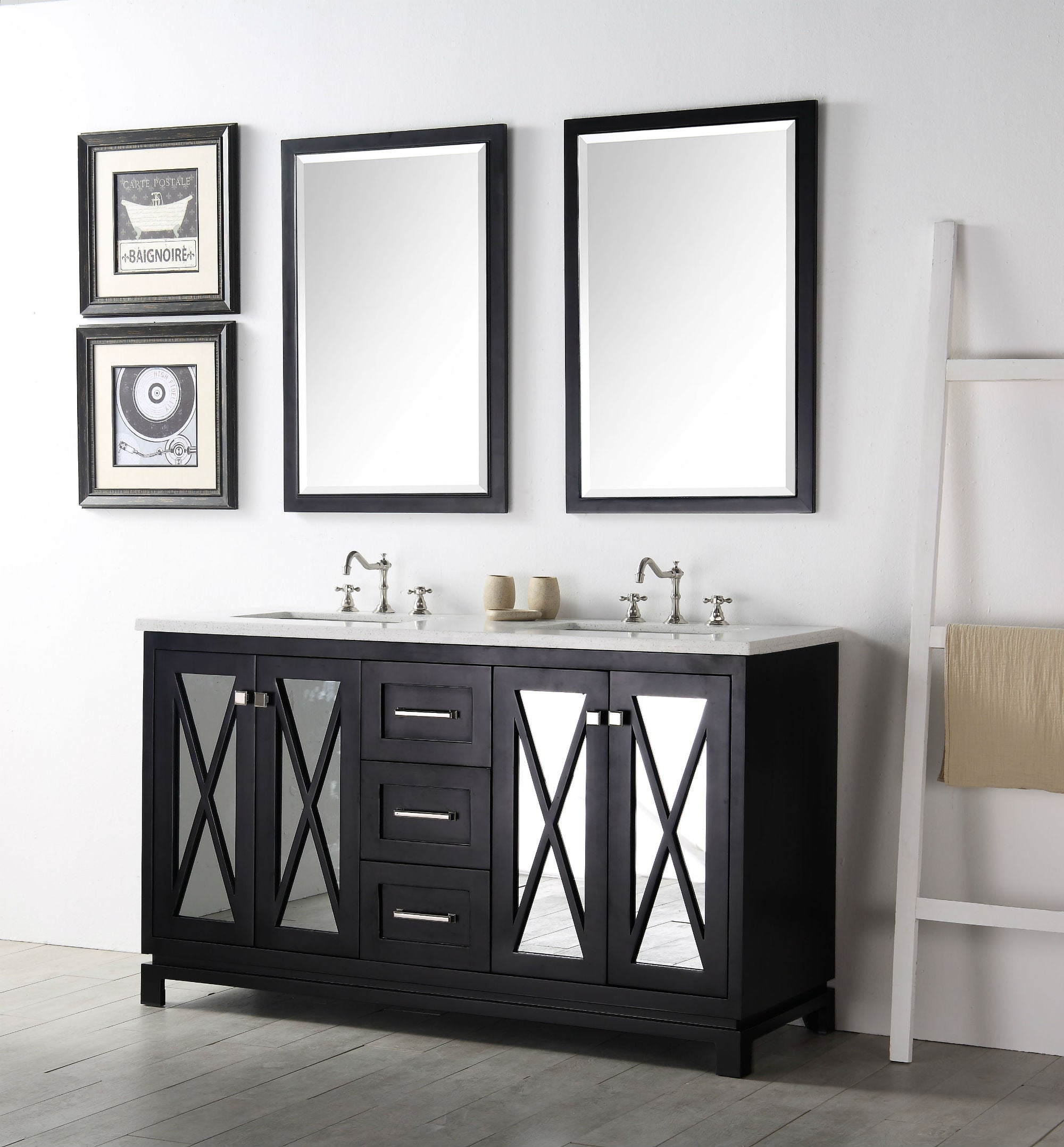 Legion Furniture 60" Vanity & Double Sinks WH7460 (60" x 22" x 35")