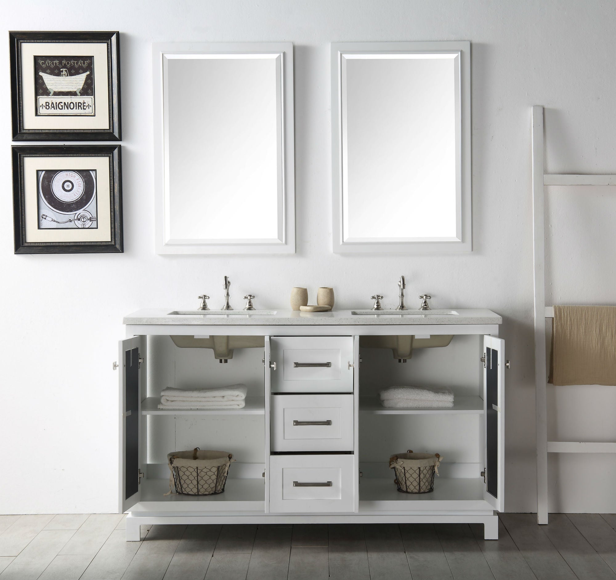 Legion Furniture 60" Vanity & Double Sinks WH7460 (60" x 22" x 35")