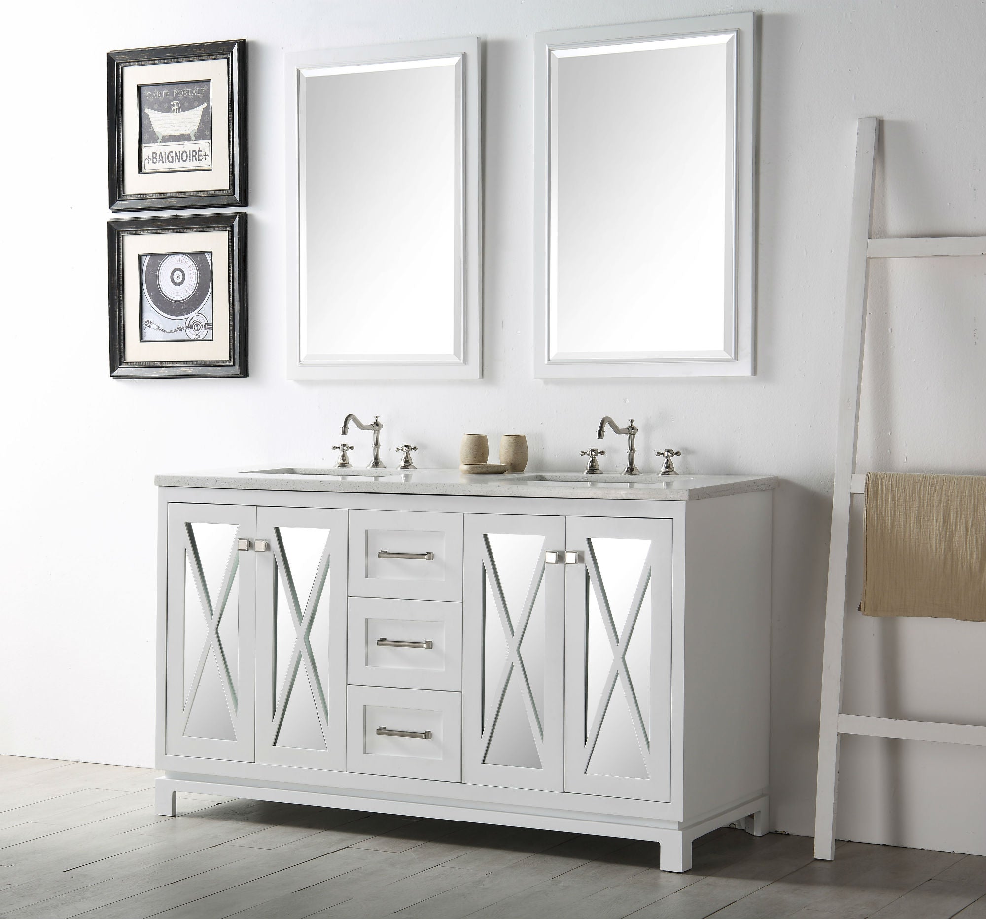 Legion Furniture 60" Vanity & Double Sinks WH7460 (60" x 22" x 35")