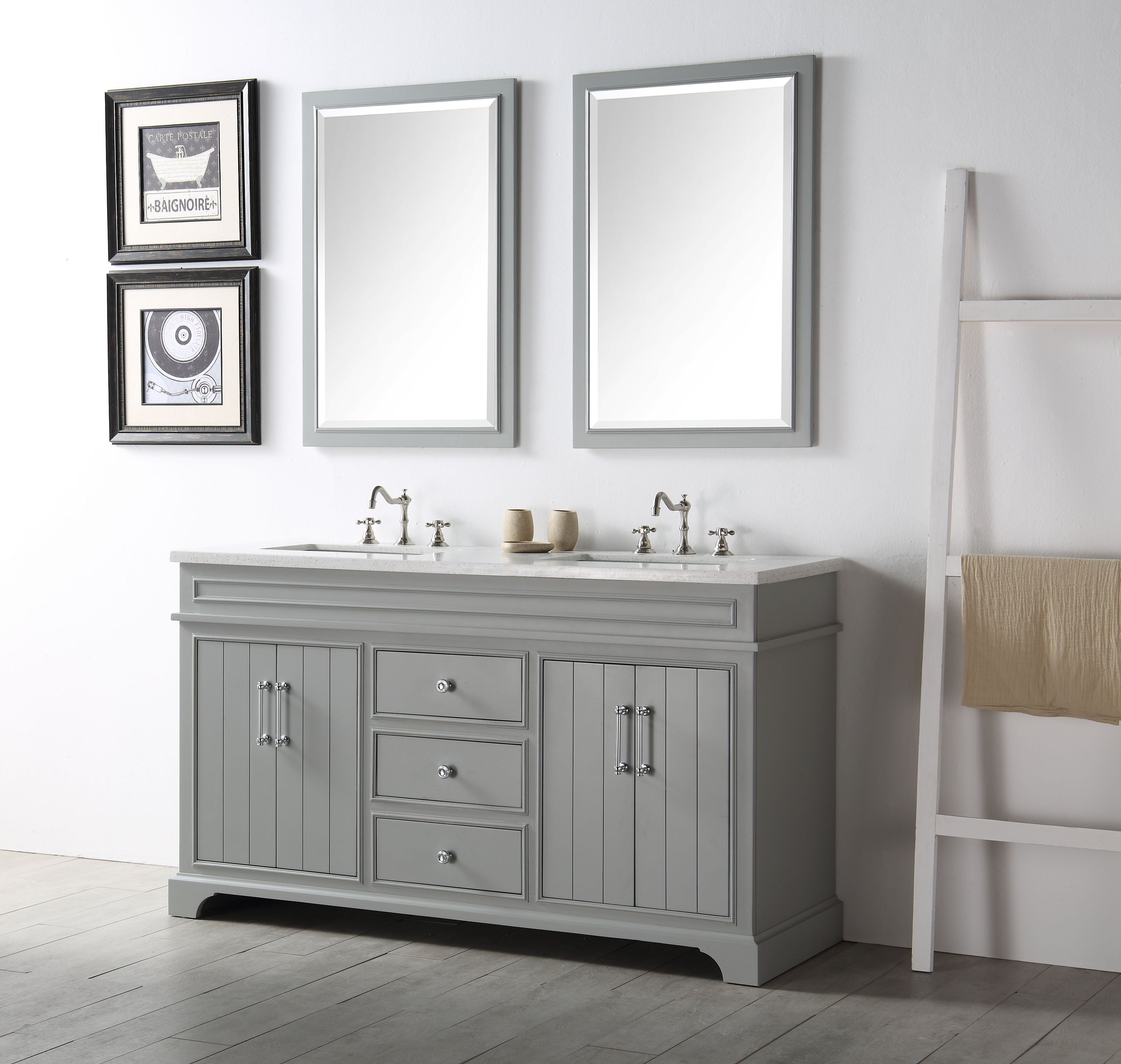 Legion Furniture 60" Bathroom Vanity & Double Sinks - WH7760 (60"x22"x35")