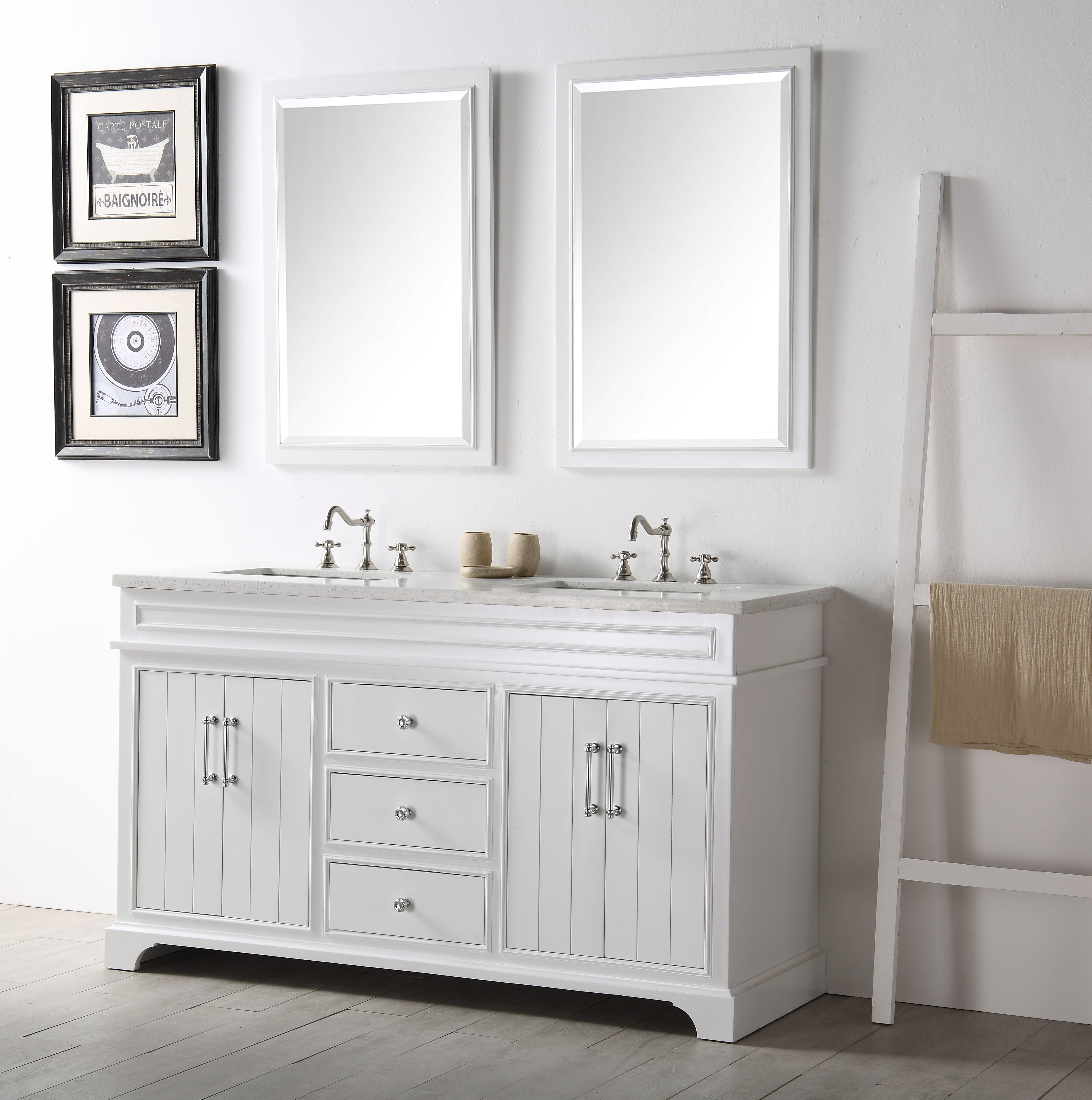 Legion Furniture 60" Bathroom Vanity & Double Sinks - WH7760 (60"x22"x35")