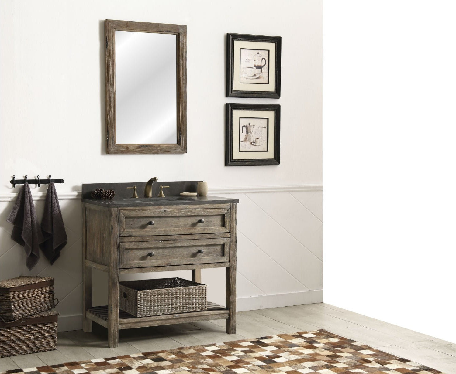 Legion Furniture 36" Brown Vanity & Sink - WH8036-BR (36"x22"x35")