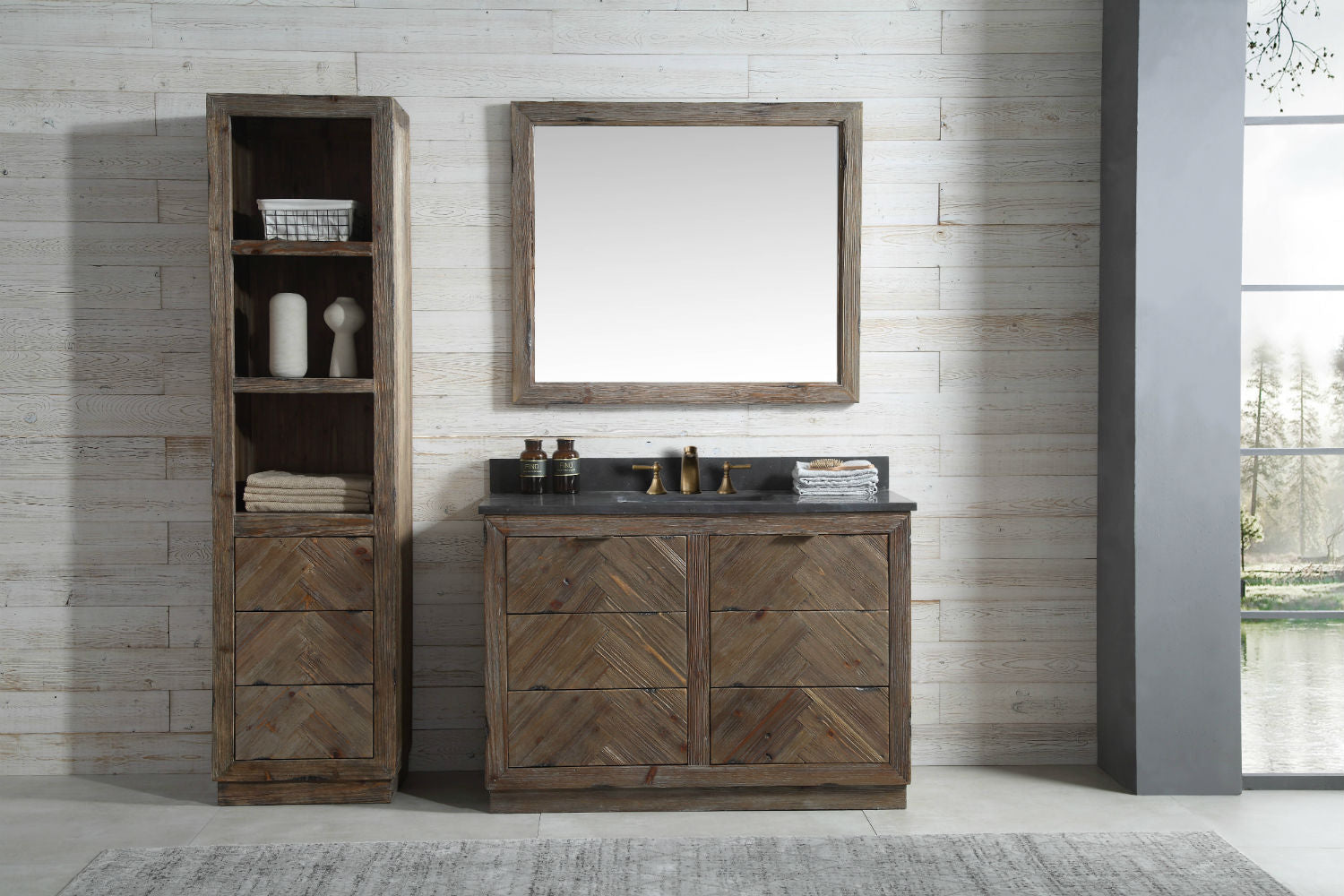 Legion Furniture 48" Rustic Wooden Vanity & Sink - WH8548 (48″ x 22″ x 34")