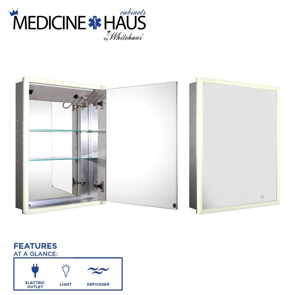 Whitehaus WHLUN7055-IR Bathroom Cabinet Recessed Single-Door w/ Adjustable Shelves