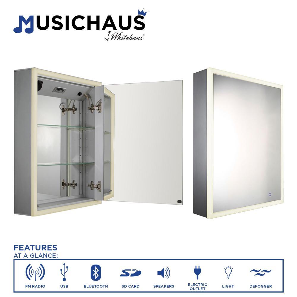 Whitehaus Musichaus WHLUN7055-OR Bathroom Cabinet Single Door w/ Music