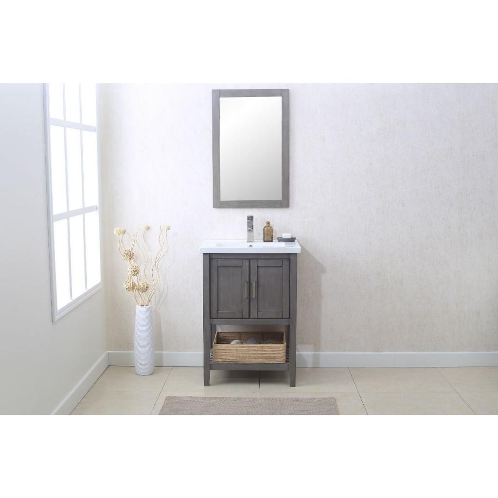 Legion Furniture 24" Vanity, Mirror, Sink+Faucet & Basket - WLF6021 (24″x18″x33″)