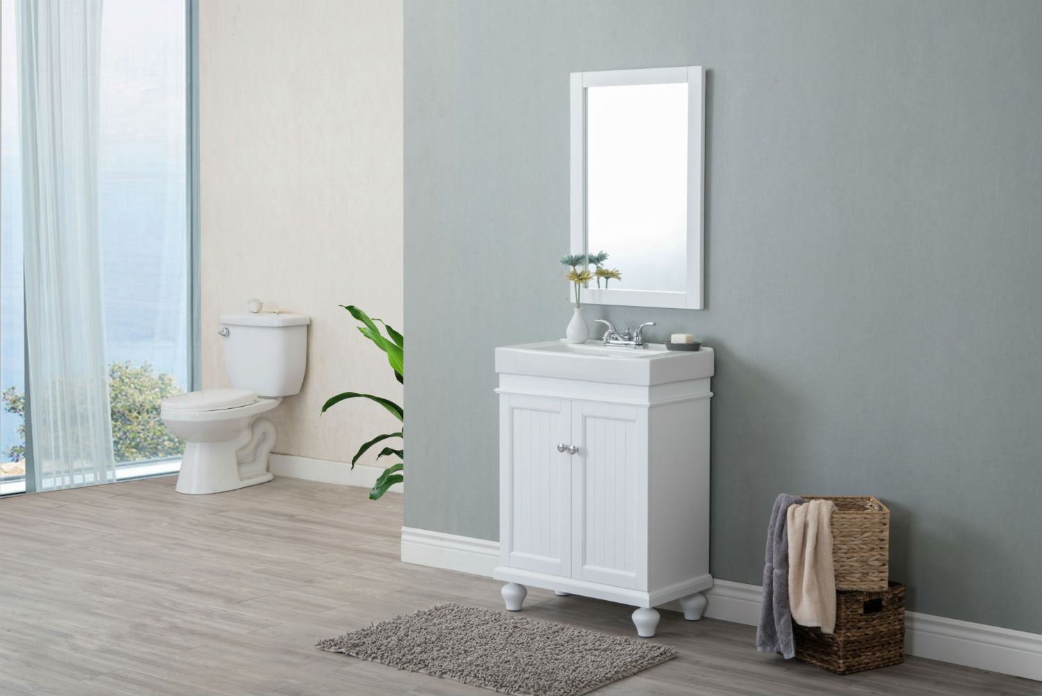 Legion Furniture 24" Compact Bathroom Vanity & Sink WLF6028 (24" x 14" x 34")