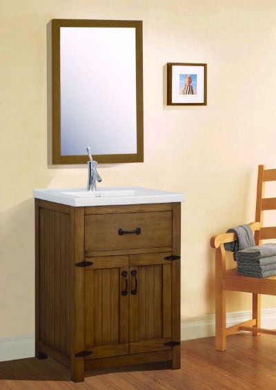 Legion Furniture 24" Poplar Wood Vanity & Sink - WLF6044 (24″ x 18″ x 34″)
