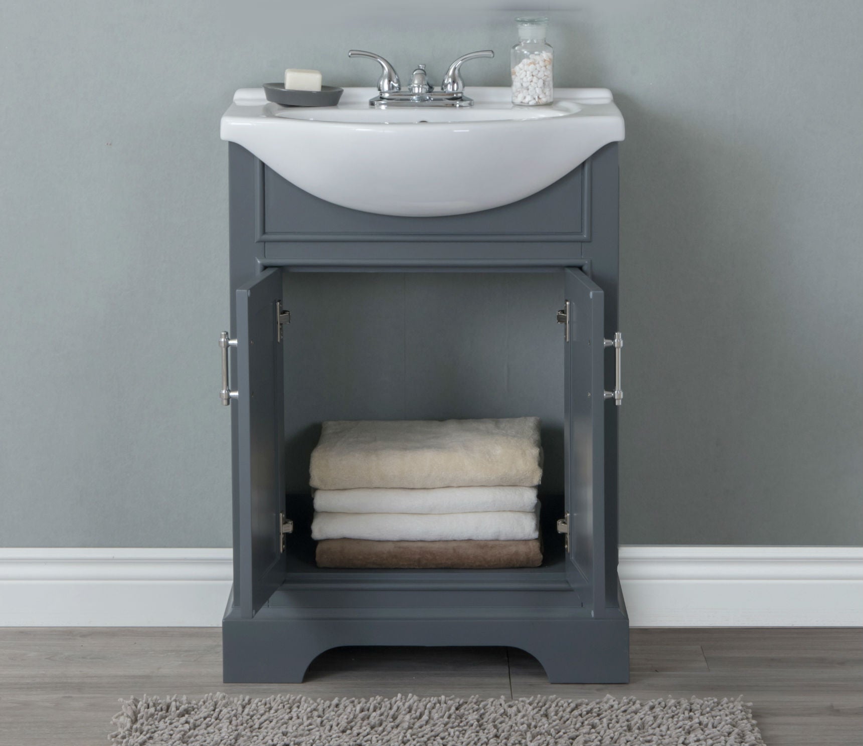 Legion Furniture 24" Gray Vanity & Sink WLF6046 (24" x 16" x 34")