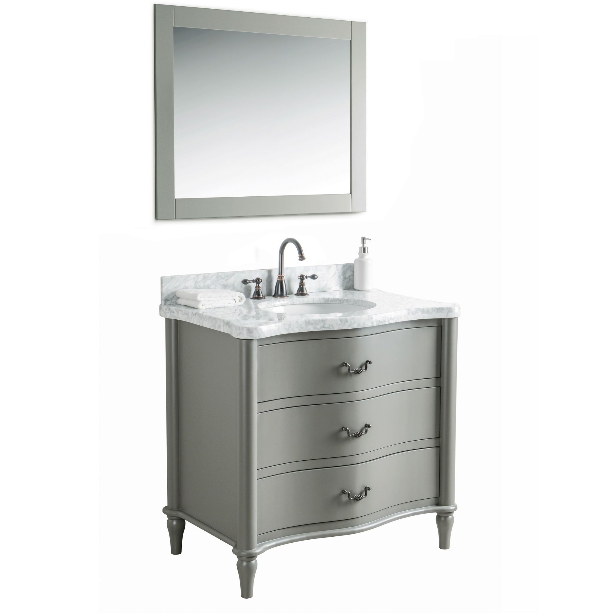 Legion Furniture 36" Vanity, Mirror & Sink - WS2436 (36" x 22" x 34")