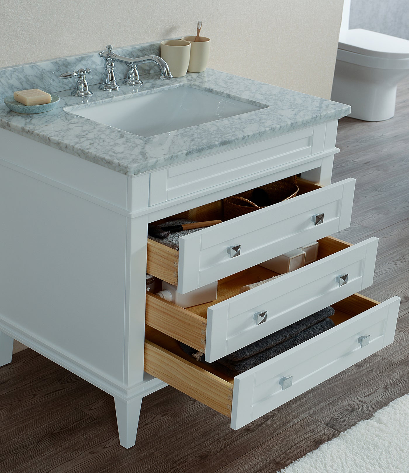 Legion Furniture 36" White/Blue Bathroom Vanity & Sink WS3136 (36" x 22" x 34")