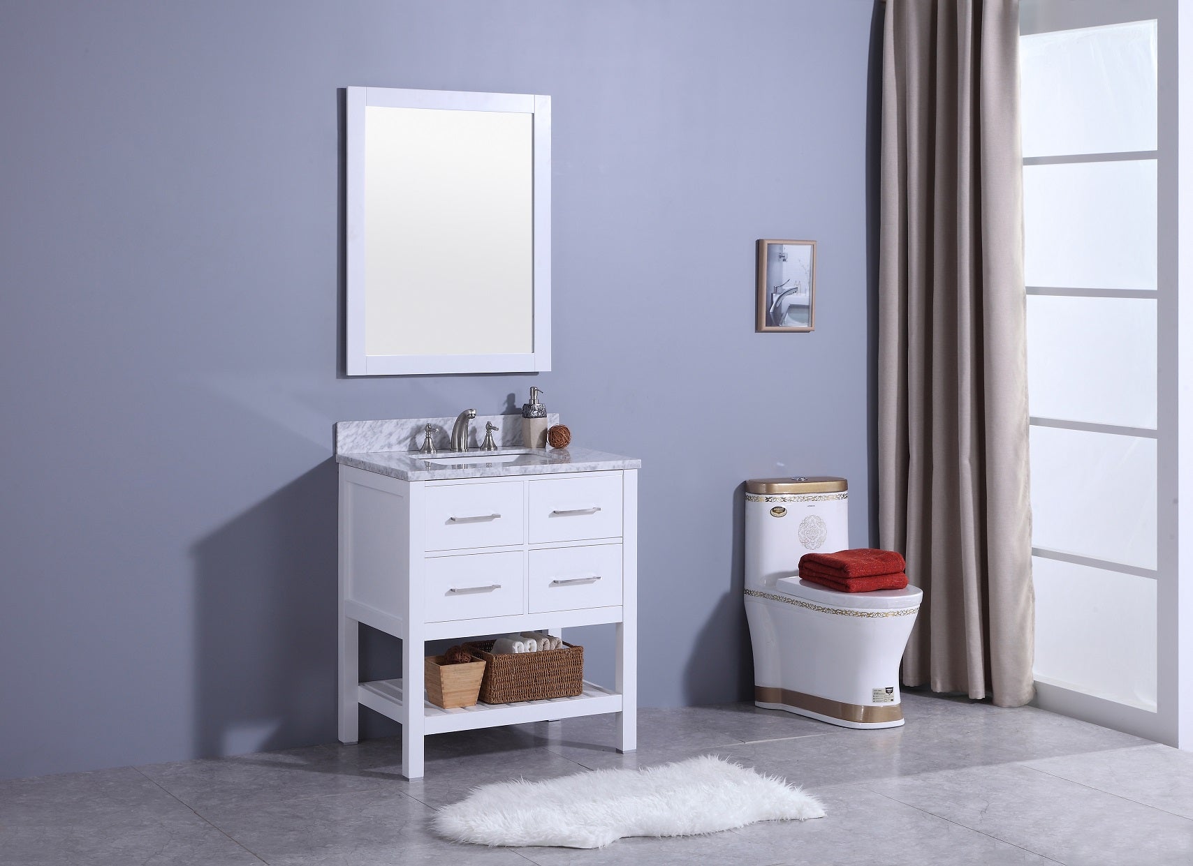 Legion Furniture 31" Vanity, Mirror & Sink - WT7130 (31" x 22" x 35")