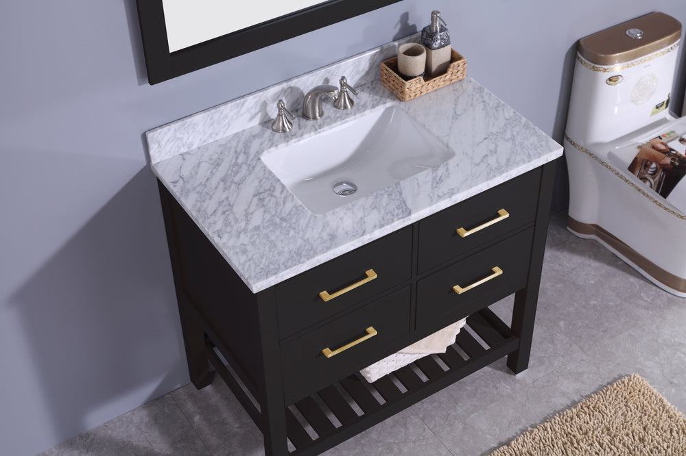 Legion Furniture 37" Bathroom Vanity, Mirror & Sink WT7136 (37" x 22" x 35")