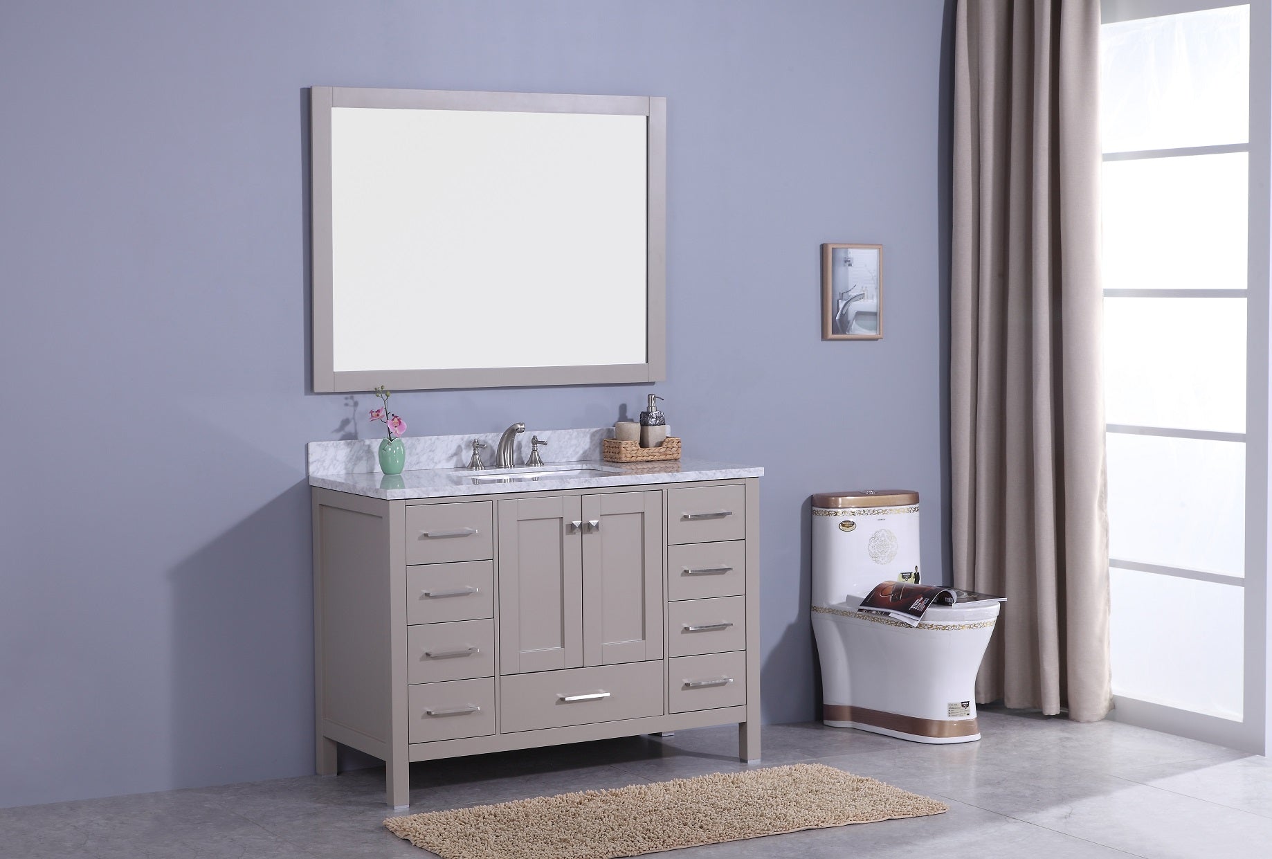 Legion Furniture 49" Vanity, Mirror & Sink - WT7248 (49" x 22" x 35")