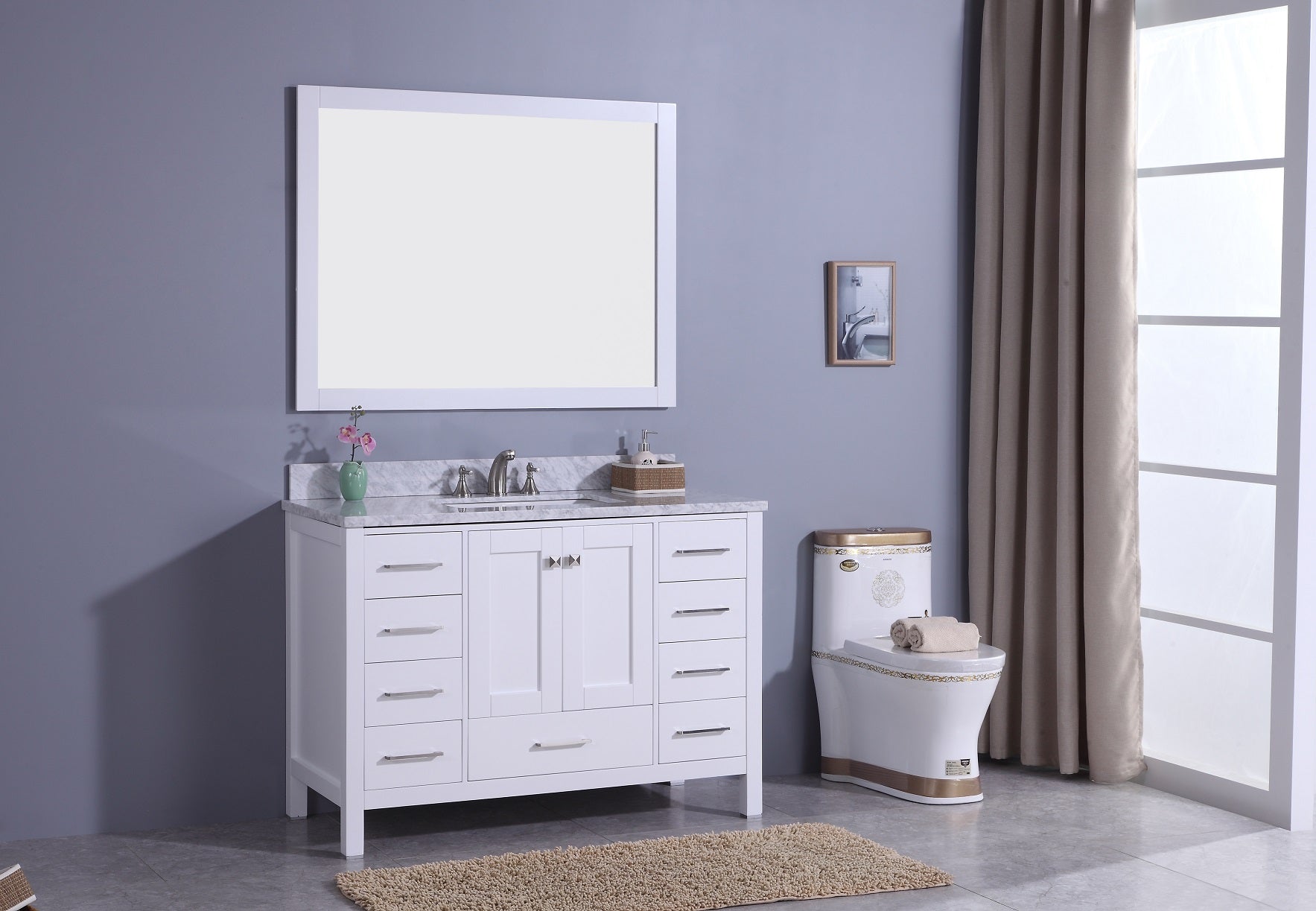Legion Furniture 49" Vanity, Mirror & Sink - WT7248 (49" x 22" x 35")