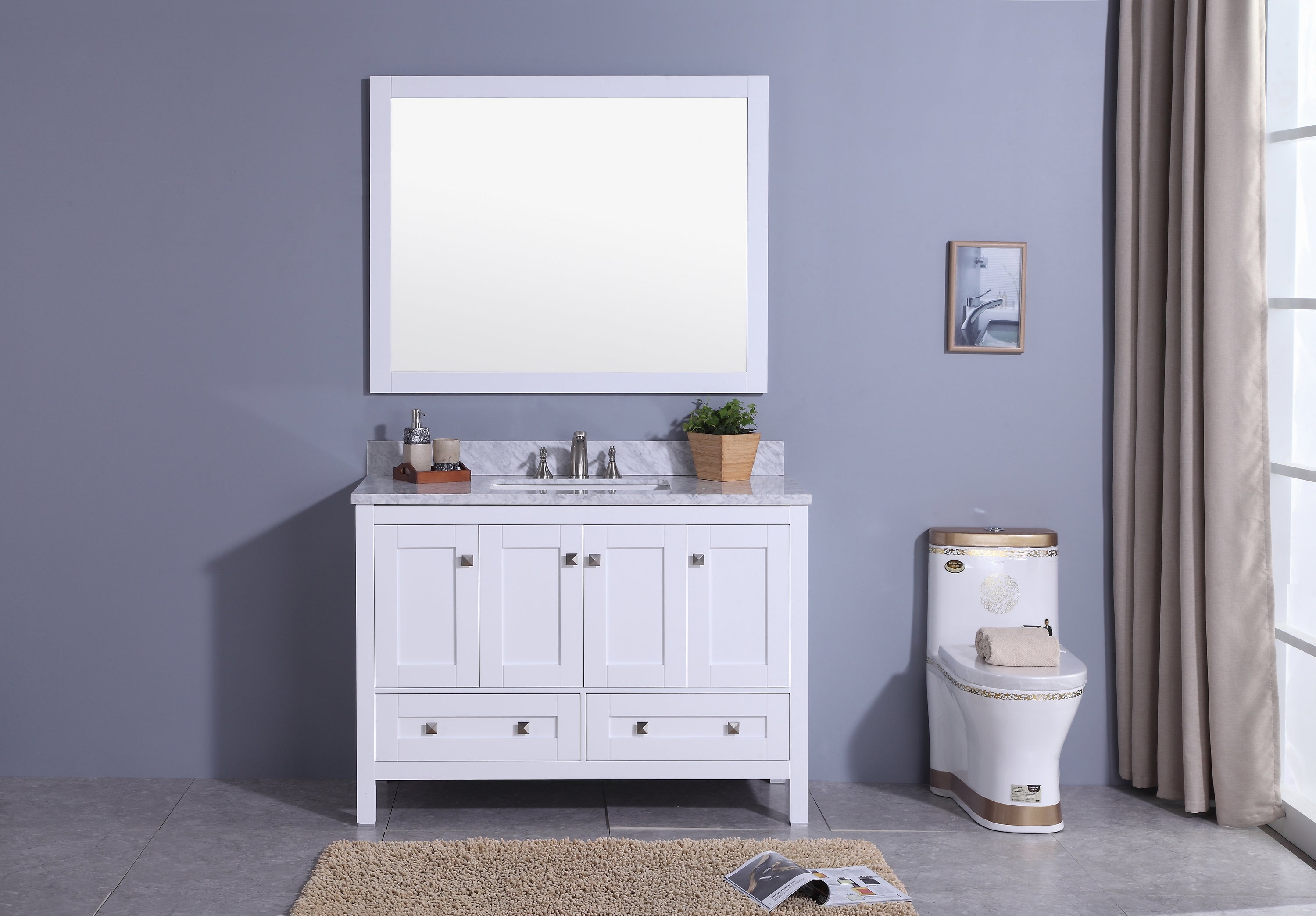 Legion Furniture 49" Vanity, Mirror & Sink - WT7348 (49" x 22" x 35")