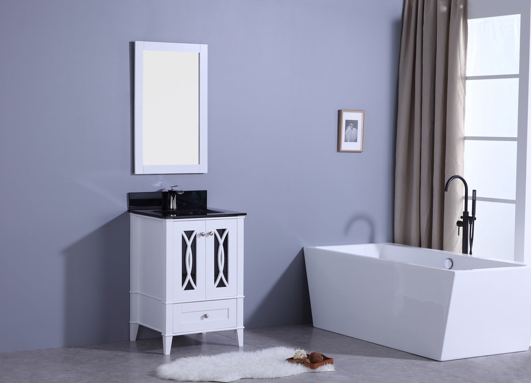 Legion Furniture 24" Vanity, Mirror & Sink - WT7424 (24" x 22" x 35")
