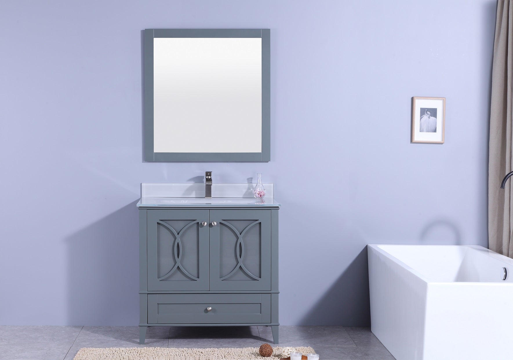 Legion Furniture 36" Vanity, Mirror & Sink - WT7436 (36" x 22" x 35")