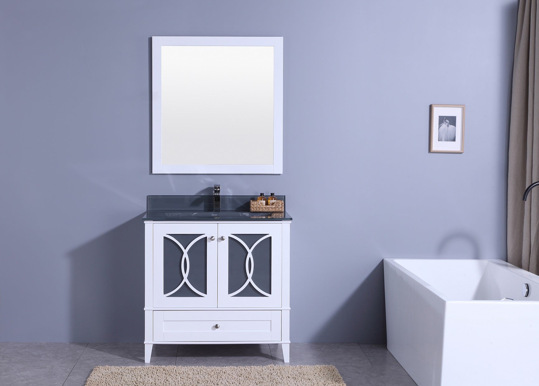 Legion Furniture 36" Vanity, Mirror & Sink - WT7436 (36" x 22" x 35")