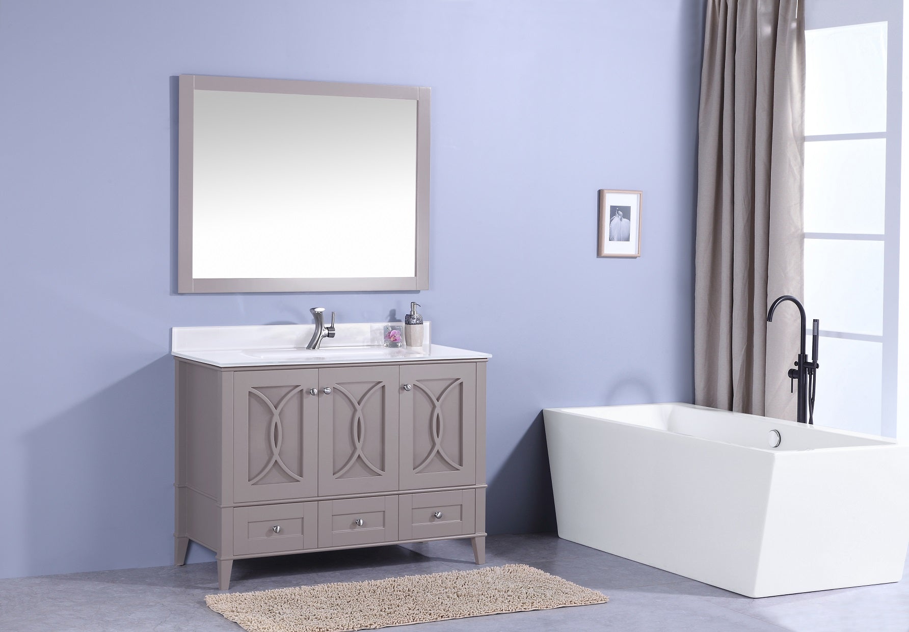 Legion Furniture 48" Vanity, Mirror & Sink - WT7448 (48"x22"x35")