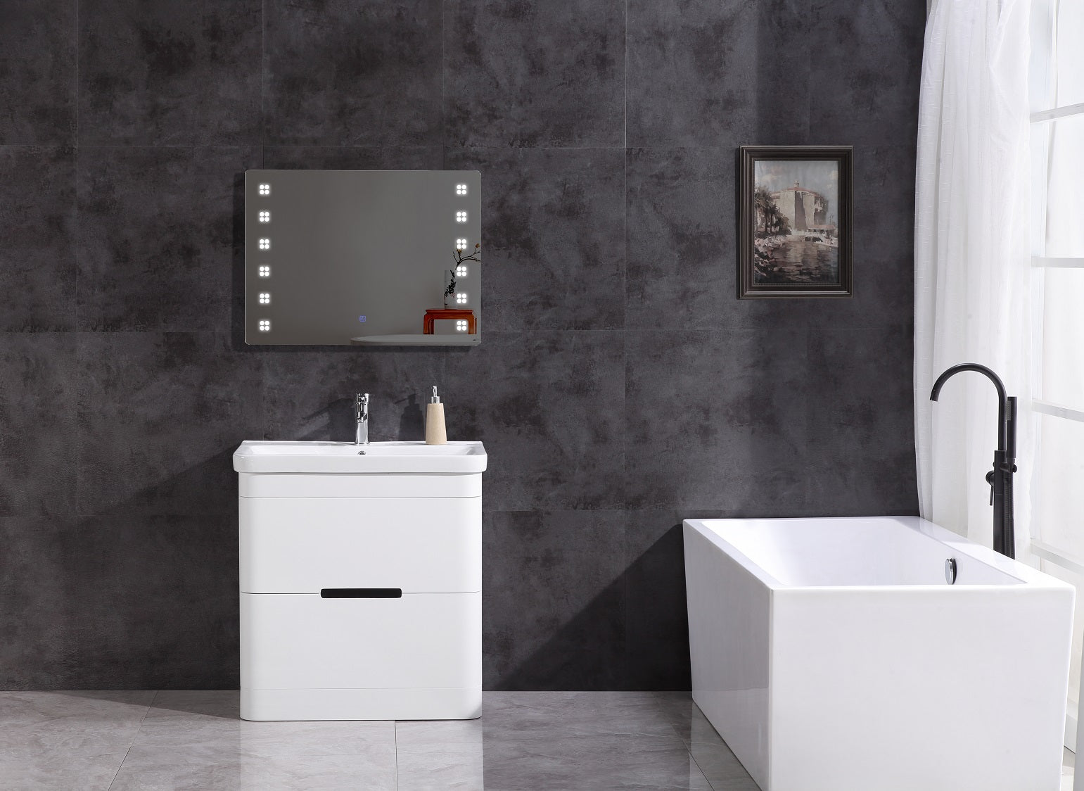Legion Furniture Narrow 32" Bathroom Vanity, Mirror & Sink - WT9329-32-PVC (32" x 18" x 33")