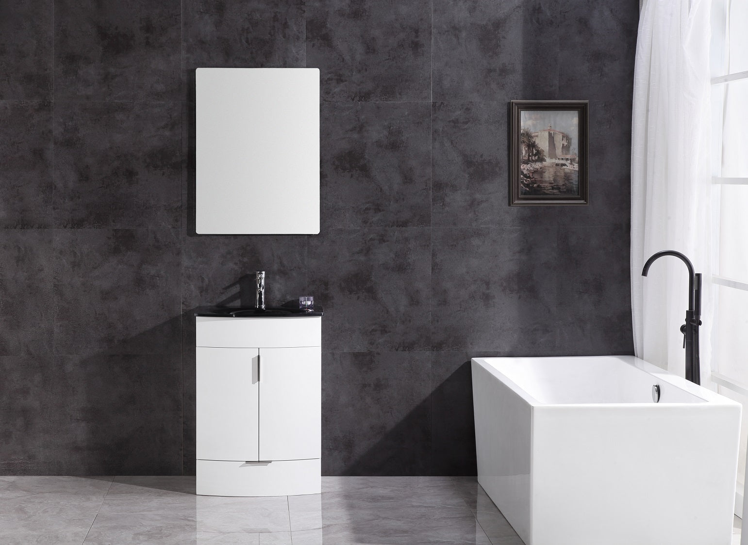 Legion Furniture 24" Bathroom Vanity & Black Sink WTM8130-24 (24" x 18" x 33")