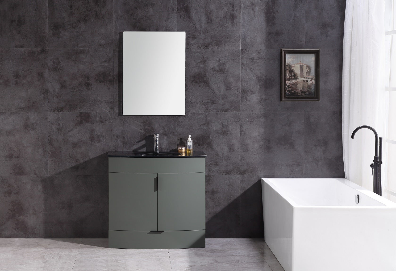 Legion Furniture Narrow 36" Bathroom Vanity & Black Sink WTM8130-36 (36" x 18" x 33")