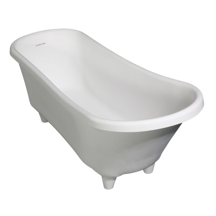 ALFI AB9960 Bathtub White Matte Clawfoot Solid Surface Resin (67-inch)