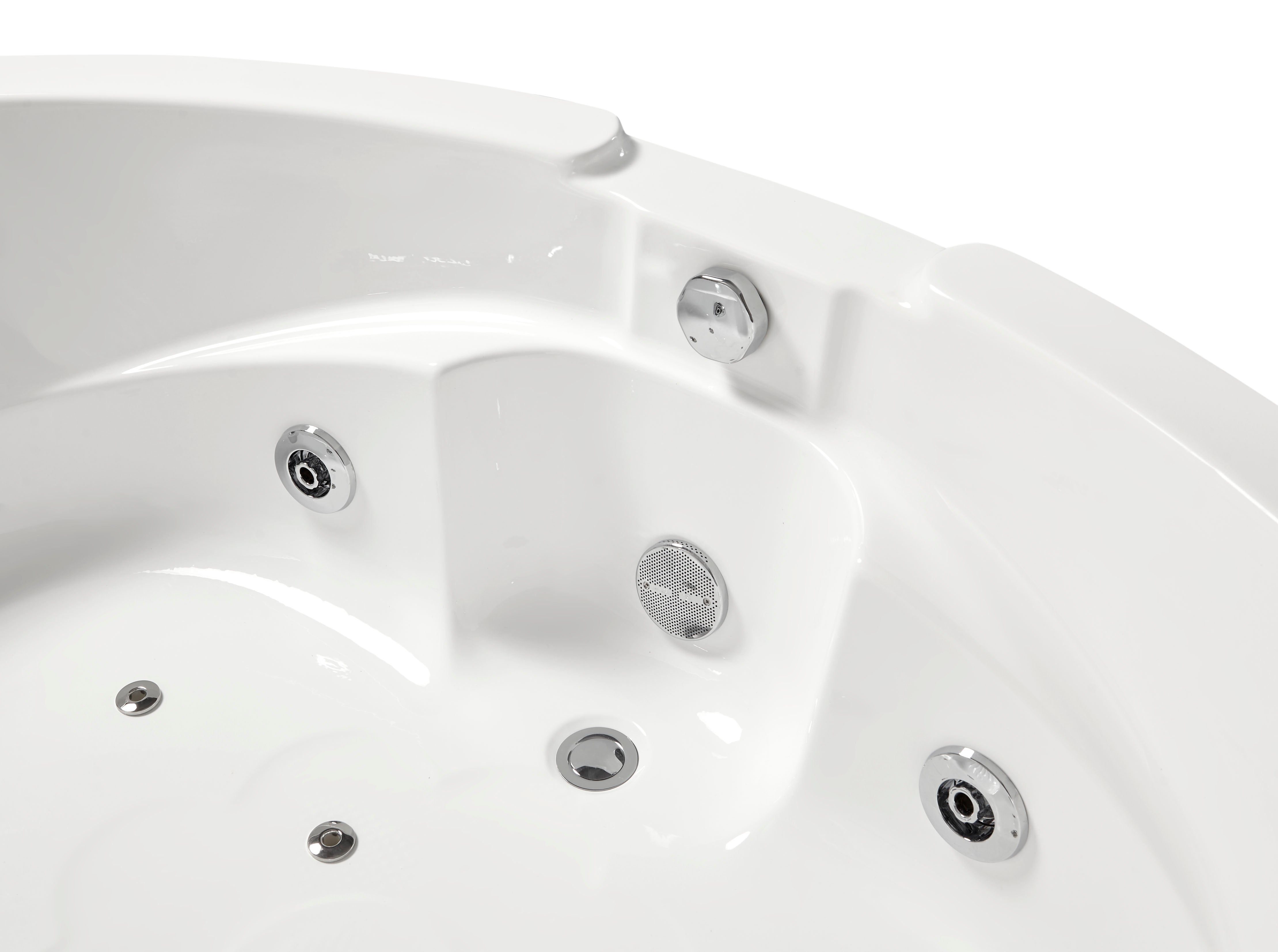 EAGO AM505ETL Waterfall Corner Whirlpool Bathtub Acrylic White for Two (5-foot)