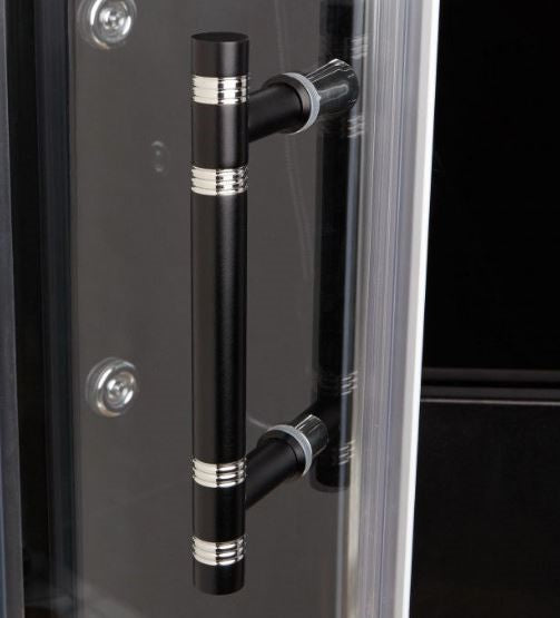 Athena WS-141 Steam Shower 59" x 36" x 89" Sliding Glass Doors (black/white)